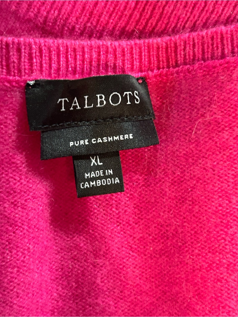 Talbots Pink V-neck 100% Cashmere Sweater Size XL Pullover Women’s - Picture 5 of 5